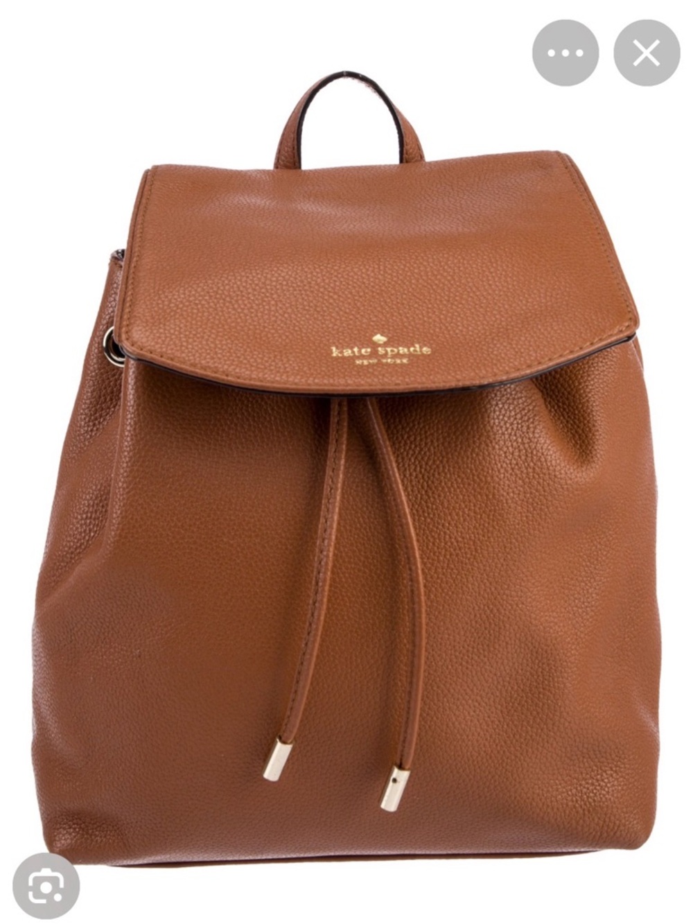 kate spade Pebbled Leather Drawstring Backpack in Brown